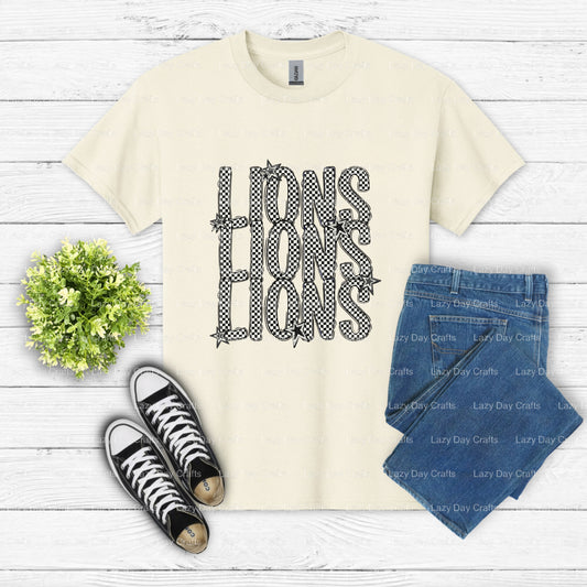 LIONS School Mascot – DTF Transfer (view 1 of 2) – by Lazy Day Crafts – DTF Transfers – school mascot, Apparel Decoration