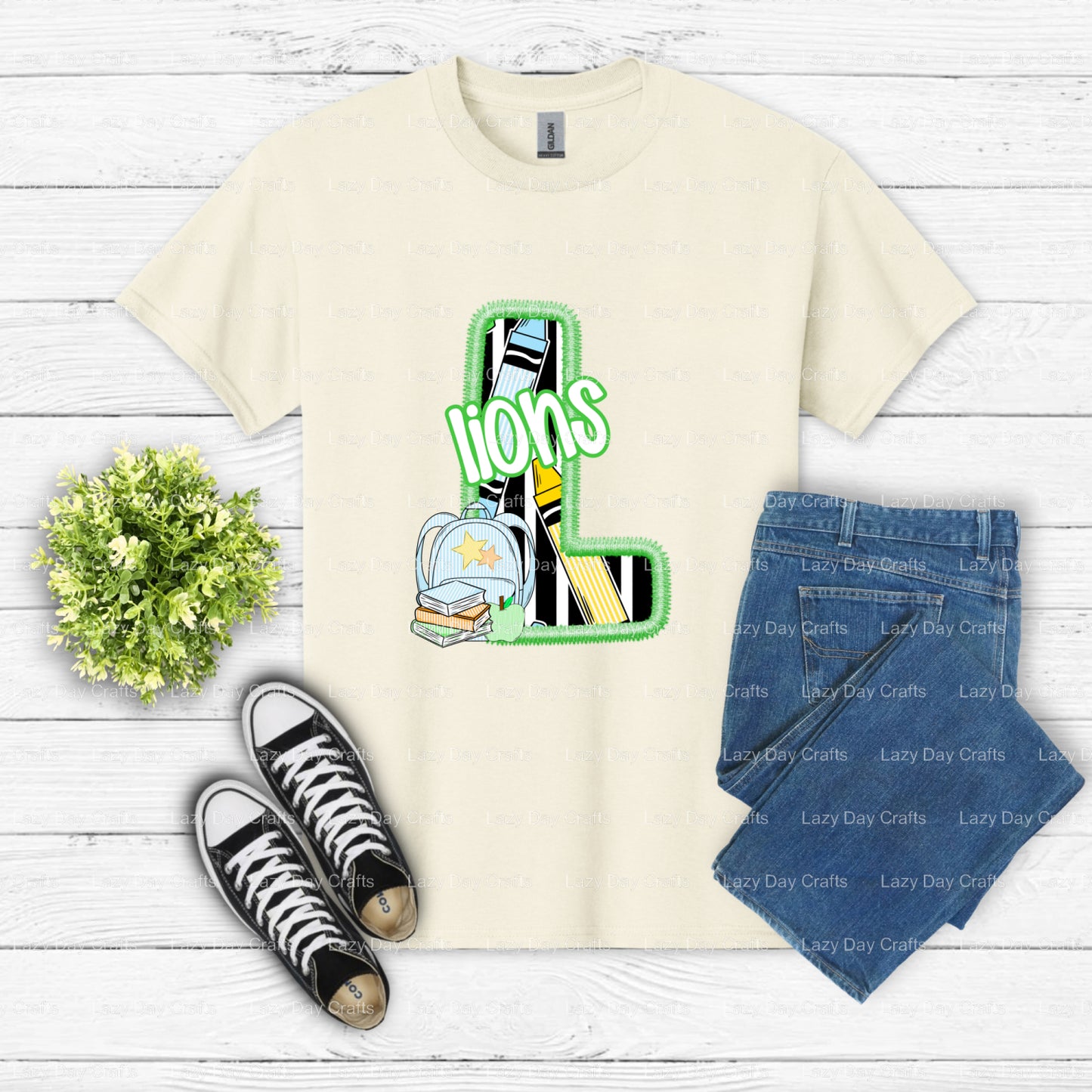 LIONS School Mascot – DTF Transfer (view 1 of 2) – by Lazy Day Crafts – DTF Transfers – School Mascot, School Spirit