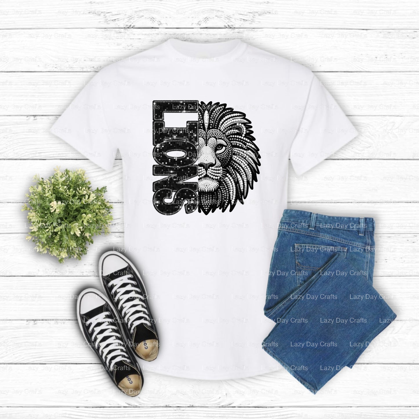 LIONS – School Mascot DTF Transfer (view 1 of 2) – by Lazy Day Crafts – DTF Transfers – School Mascot, Apparel Decor