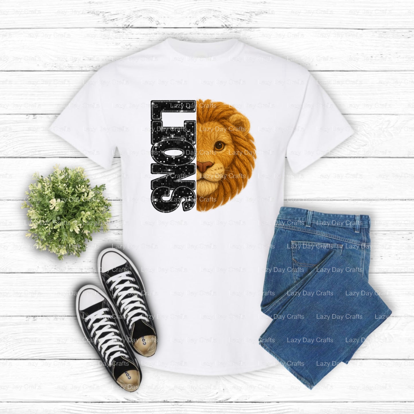 LIONS – School Mascot DTF Transfer (view 1 of 2) – by Lazy Day Crafts – DTF Transfers – School Mascot Apparel, Education