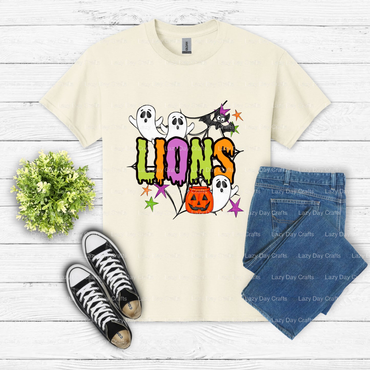 LIONS – School Mascot DTF Transfer (view 1 of 2) – by Lazy Day Crafts – DTF Transfers – School Mascot, DTF Transfers