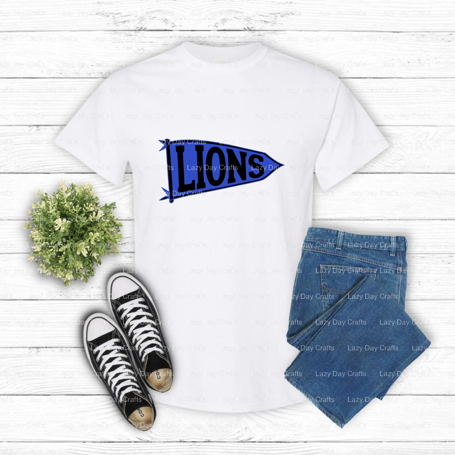 LIONS – School Mascot DTF Transfer (view 1 of 2) – by Lazy Day Crafts – DTF Transfers – School Mascot, Apparel Decor
