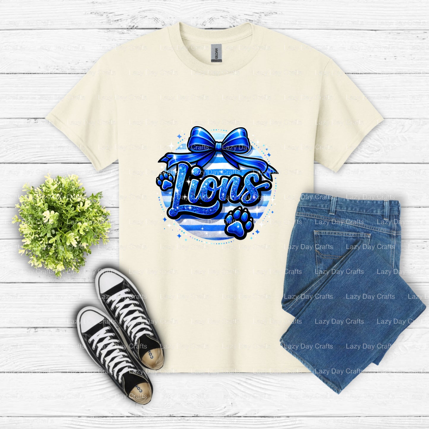 Lions – School Mascot DTF Transfer (view 1 of 2) – by Lazy Day Crafts – DTF Transfers – School Mascot, Apparel Decor