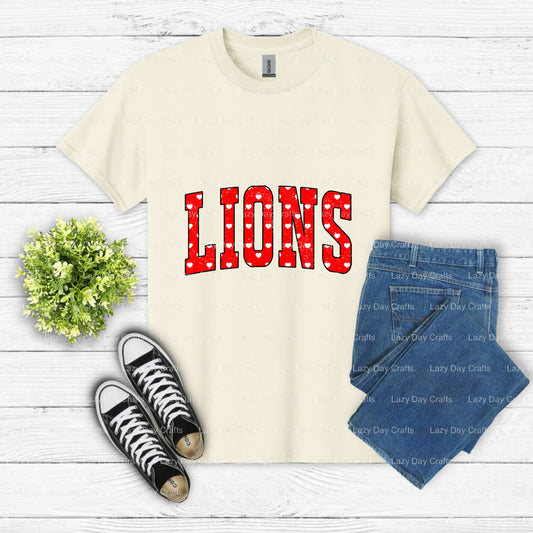 LIONS – School Mascot DTF Transfer (view 1 of 2) – by Lazy Day Crafts – DTF Transfers – School Mascot, Apparel Decoration