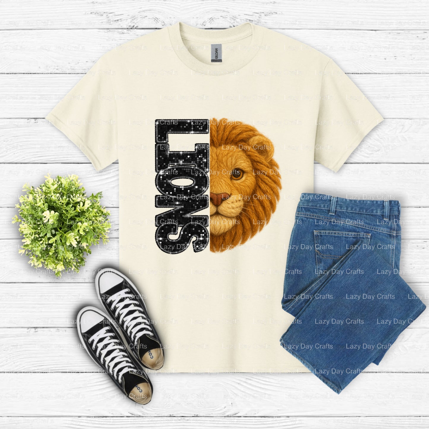 LIONS – School Mascot DTF Transfer (view 2 of 2) – by Lazy Day Crafts – DTF Transfers – School Mascot Apparel, Education