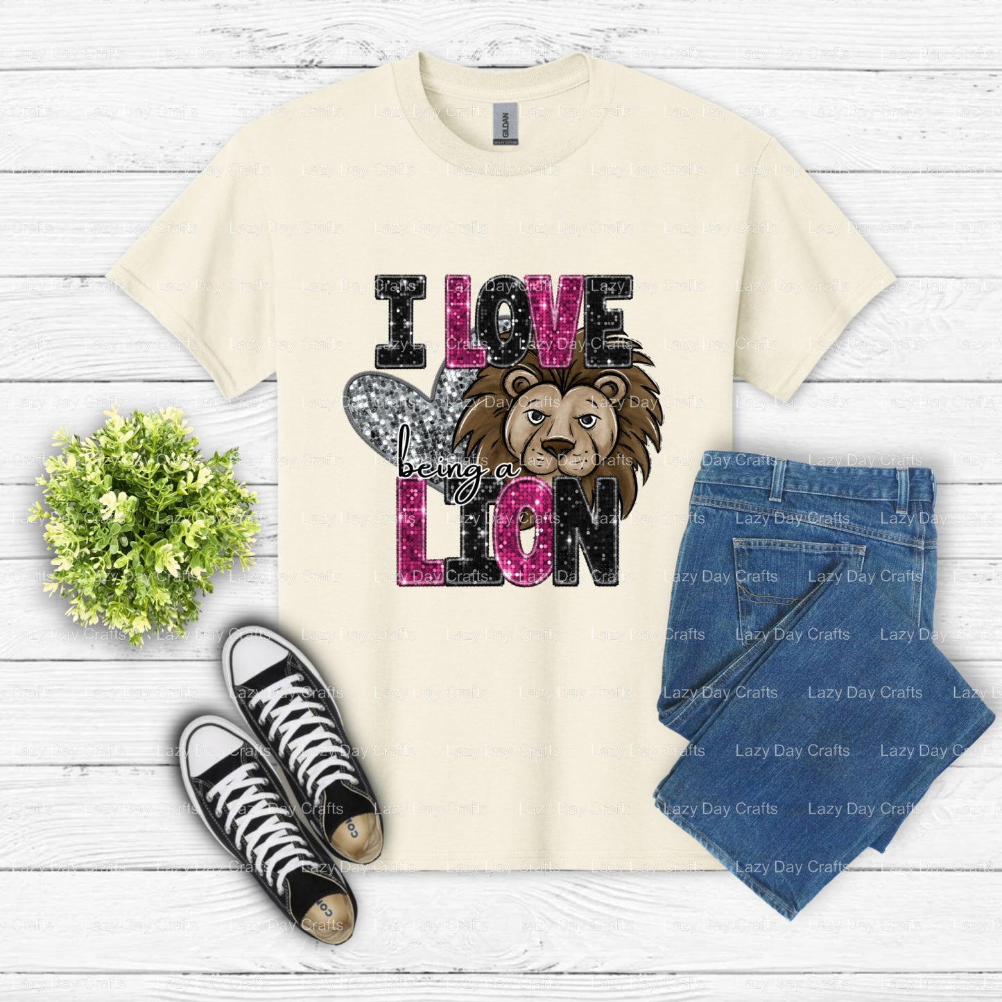 LIONS – School Mascot DTF Transfer (view 2 of 2) – by Lazy Day Crafts – DTF Transfers – School Mascot, Apparel Decor