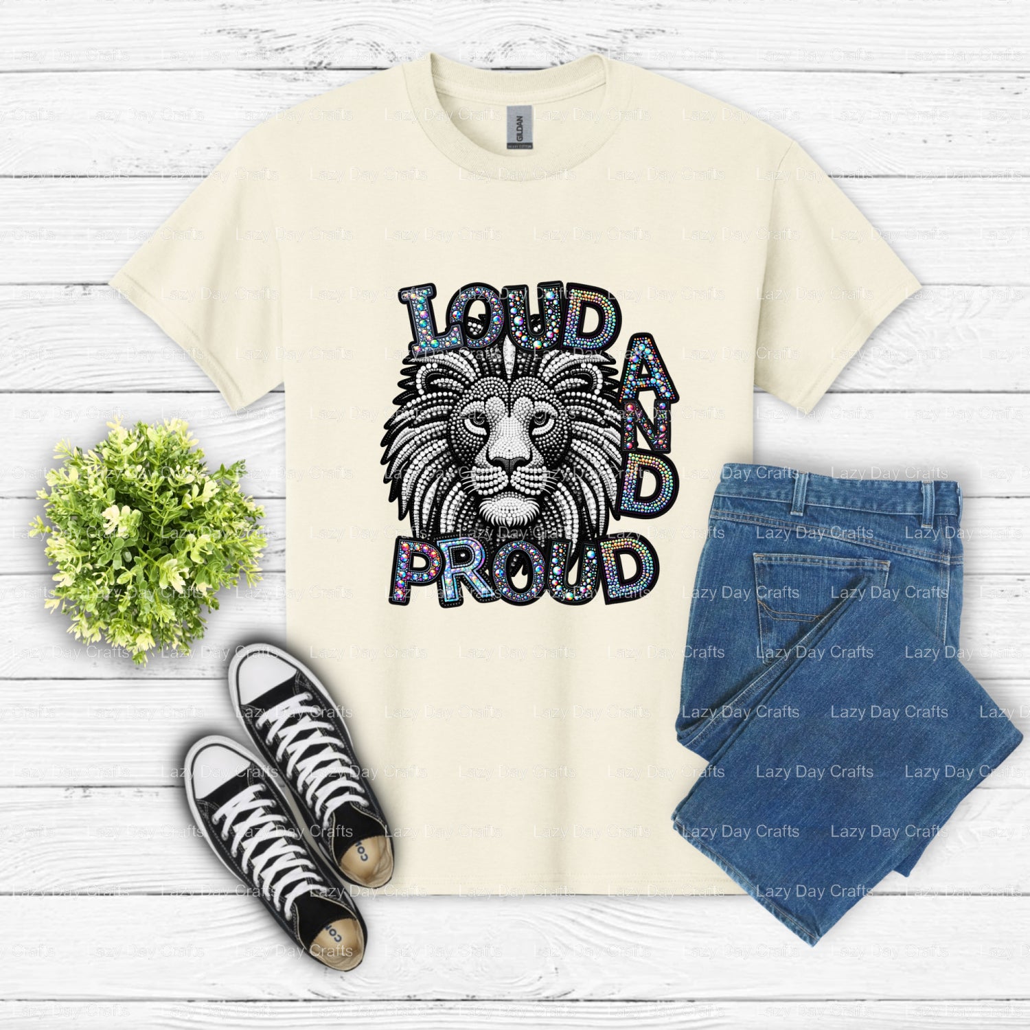 LIONS – School Mascot DTF Transfer (view 2 of 2) – by Lazy Day Crafts – DTF Transfers – School Mascot, Apparel Decor