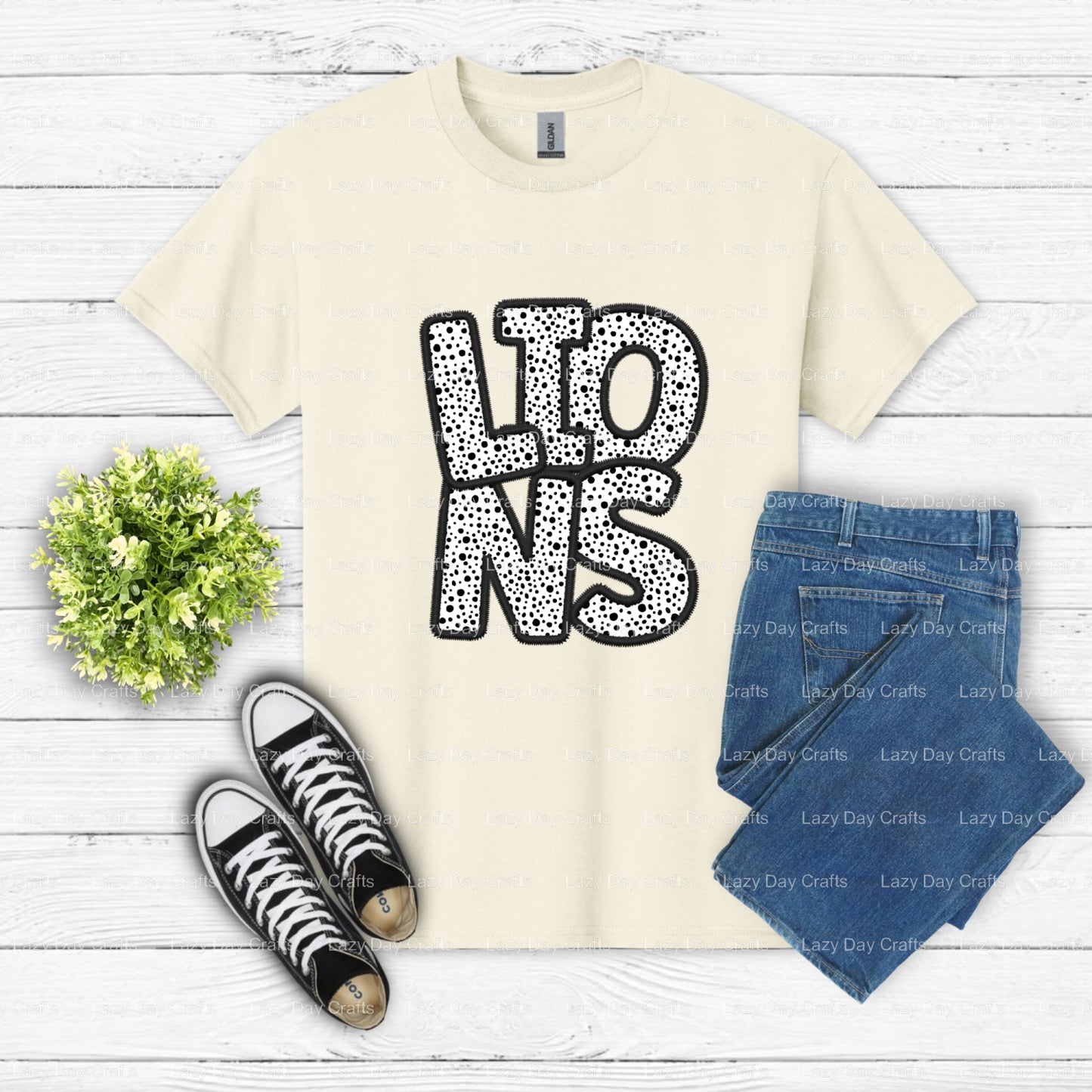 LIONS – School Mascot DTF Transfer (view 2 of 2) – by Lazy Day Crafts – DTF Transfers – School Mascot, School Spirit