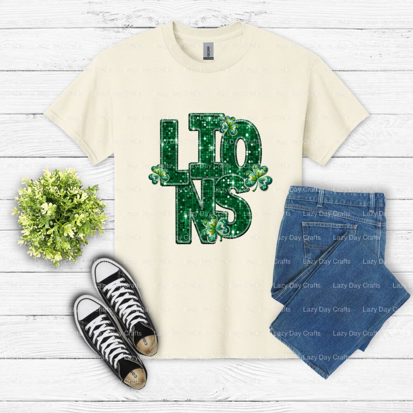 LIONS School Mascot – DTF Transfer (view 2 of 2) – by Lazy Day Crafts – DTF Transfers – School Mascot, Lion