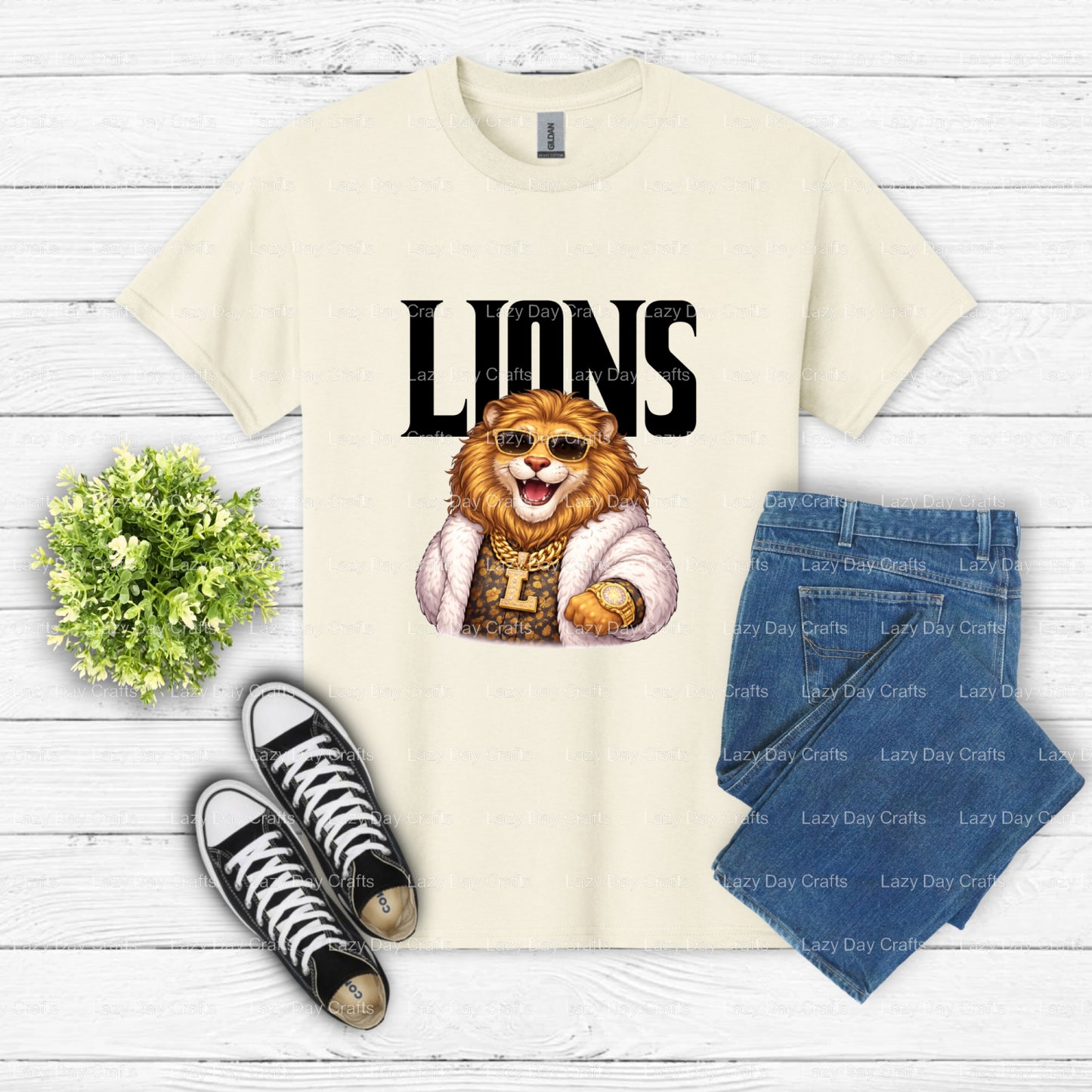 LIONS School Mascot Spirit – DTF Transfer (view 2 of 2) – by Lazy Day Crafts – DTF Transfers – School Mascot, DTF Transfer