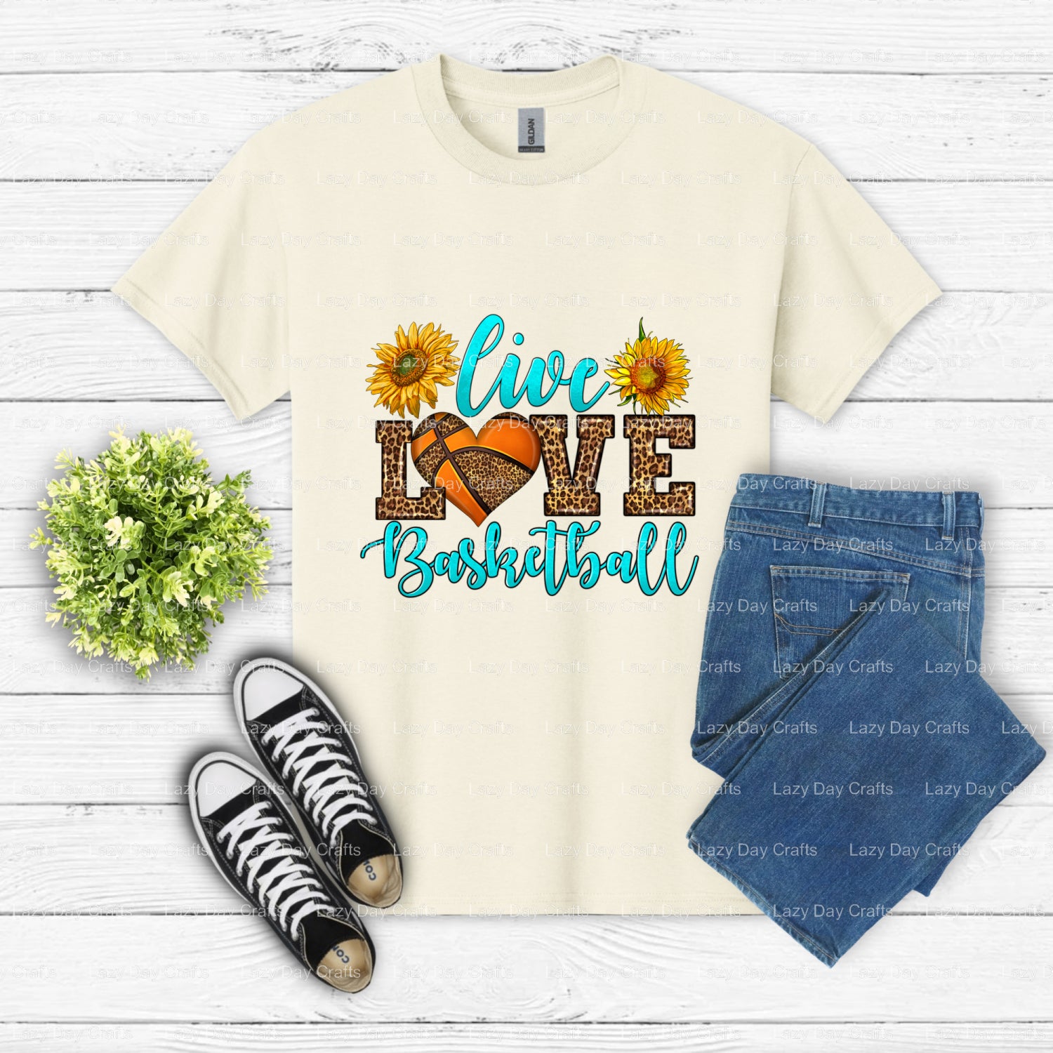 Live Love Basketball – Basketball DTF Transfer (view 2 of 2) – by Lazy Day Crafts – DTF Transfers – DTF Transfers, Premade...