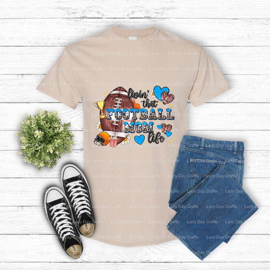Livin' that FOOTBALL Mom Life – Football DTF Transfer (view 1 of 2) – by Lazy Day Crafts – DTF Transfers – DTF Transfers,...