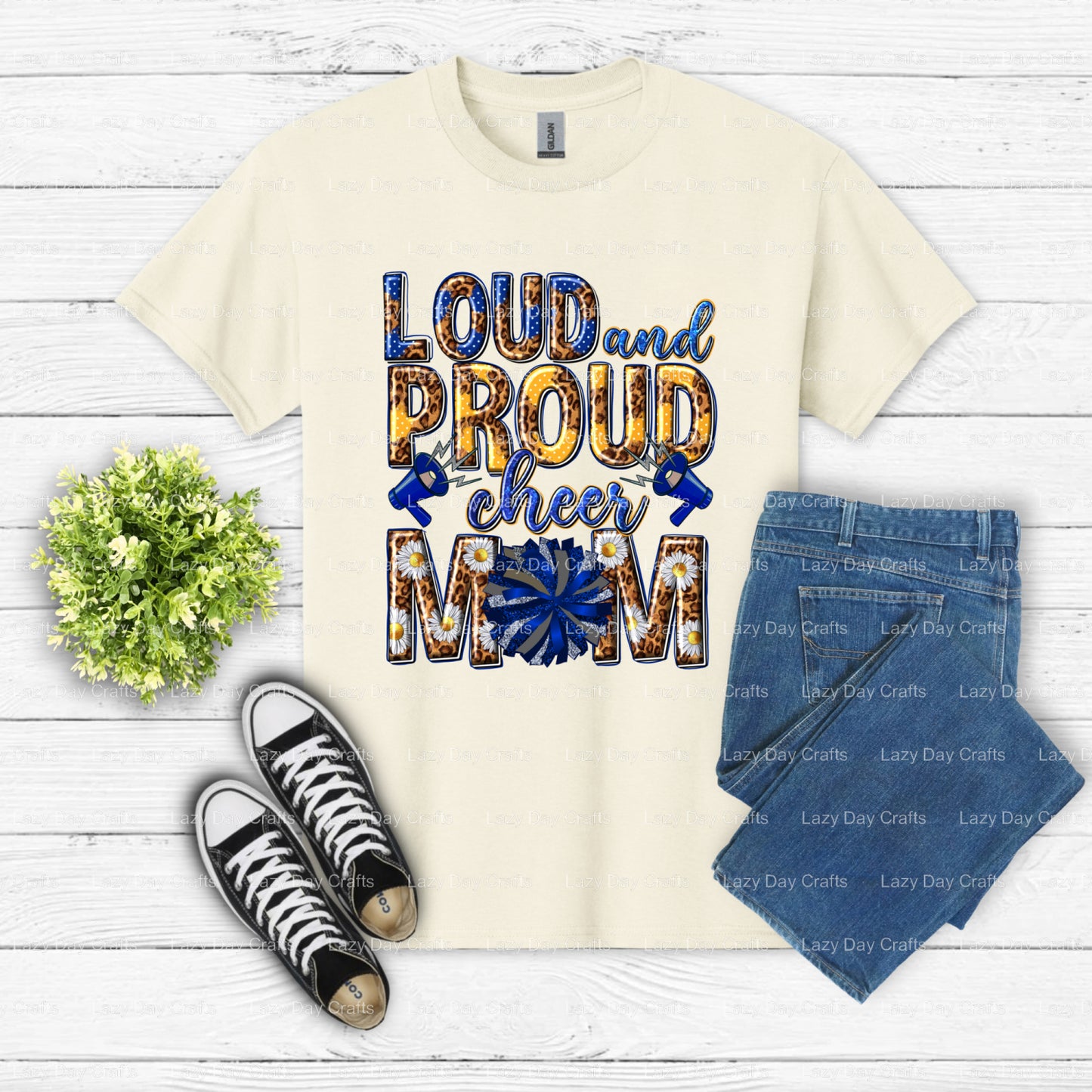 LOUD & PROUD CHEER MOM – cheer DTF Transfer (view 2 of 2) – by Lazy Day Crafts – DTF Transfers – DTF Transfers, cheer