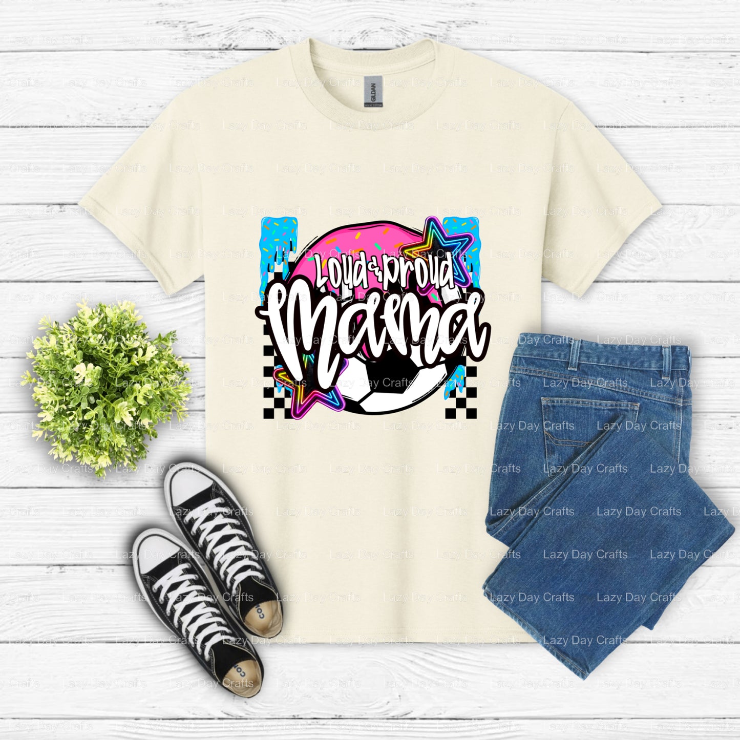 LOUD PROUD SOCCER MAMA – Soccer DTF Transfer (view 1 of 2) – by Lazy Day Crafts – DTF Transfers – DTF Transfers, Premade DTF