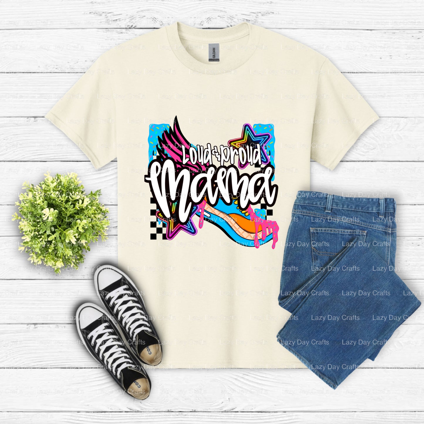 LOUD PROUD TRACK MAMA – Track DTF Transfer (view 1 of 2) – by Lazy Day Crafts – DTF Transfers – DTF Transfers, Premade DTF