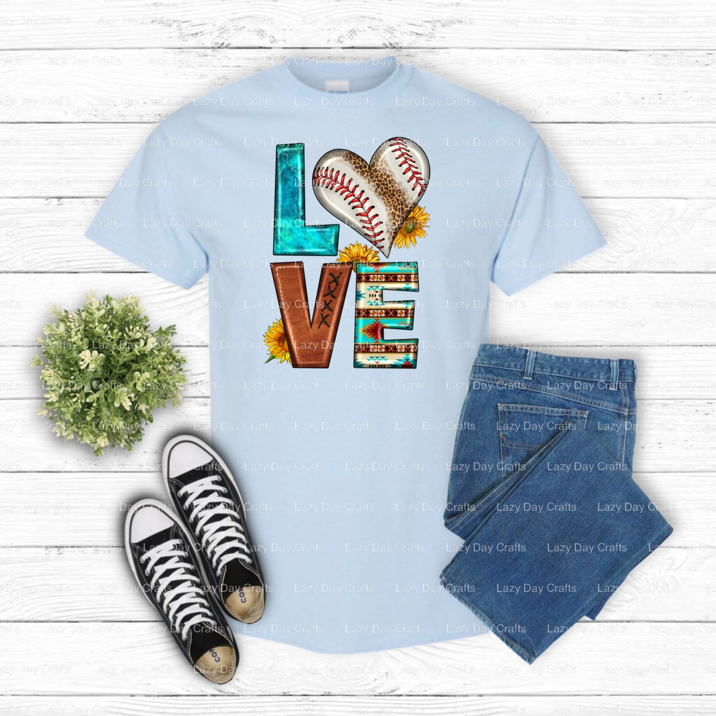 LOVE – Baseball DTF Transfer (view 2 of 2) – by Lazy Day Crafts – DTF Transfers – Baseball, DTF Transfers