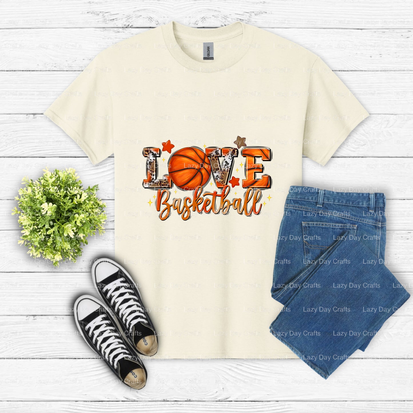 LOVE BASKETBALL – DTF Transfer (view 2 of 2) – by Lazy Day Crafts – DTF Transfers – DTF Transfers, DTF Transfers