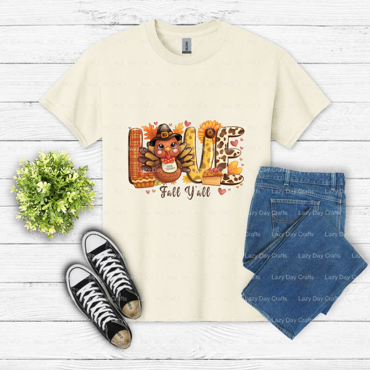 love fall y'all – DTF Transfer (view 1 of 2) – by Lazy Day Crafts – DTF Transfers – DTF Transfers, custom apparel