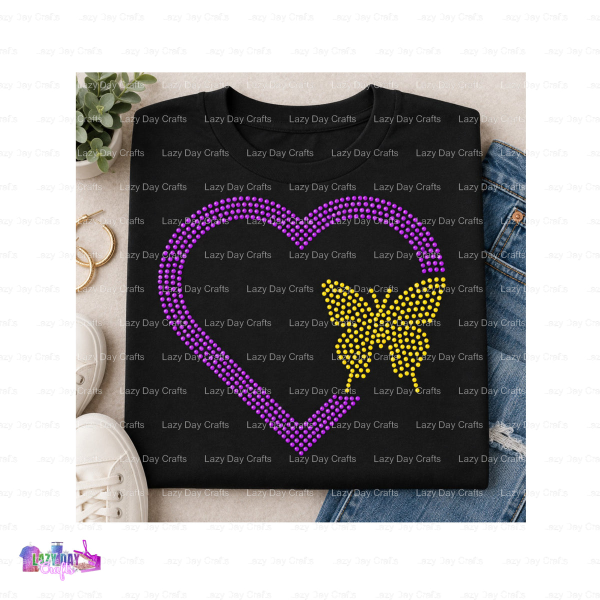LOVE Heart Ready to Press Spangle Transfer – by Lazy Day Crafts – Spangle Transfers – Spangle Transfers, custom apparel