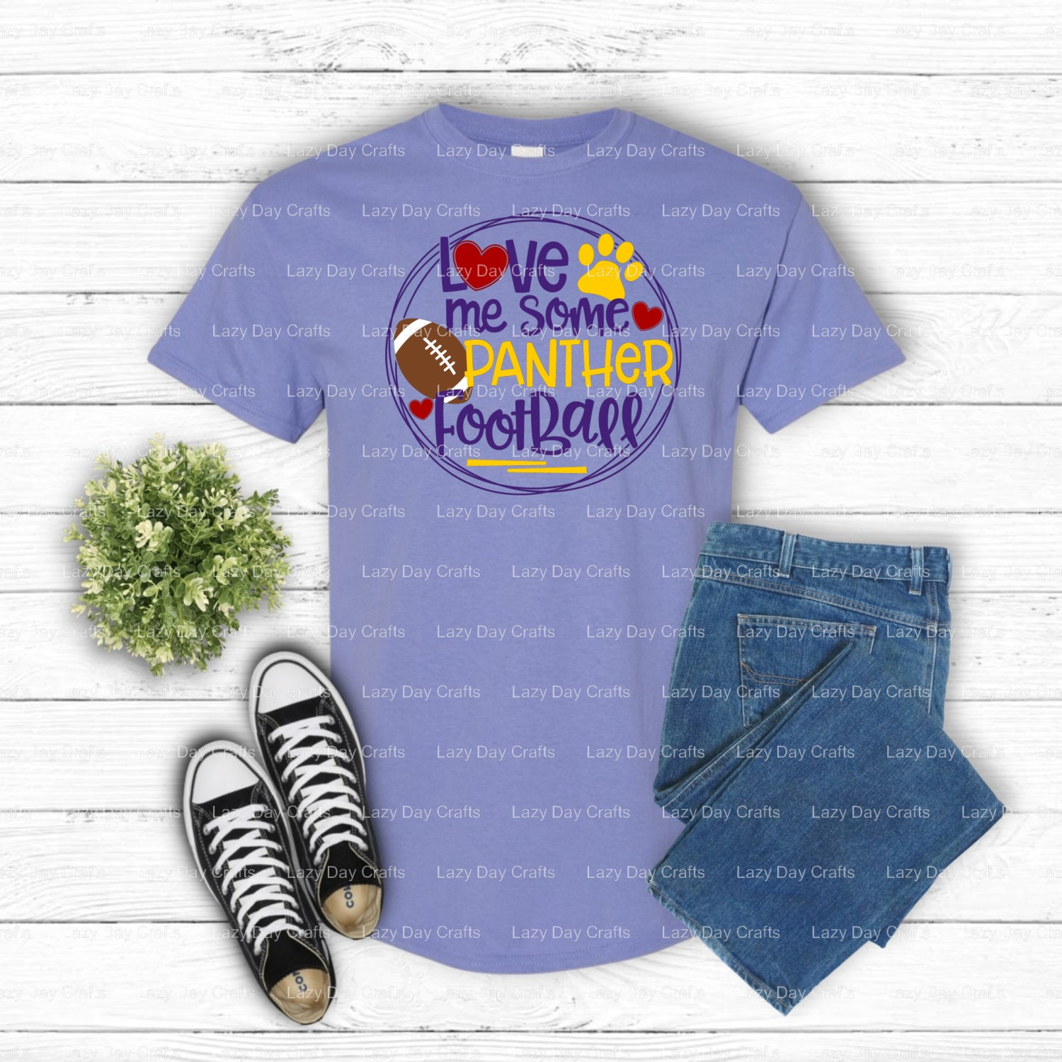 Love Me Some PANTHER Football – School Spirit DTF Transfer (view 2 of 2) – by Lazy Day Crafts – DTF Transfers – School Mas...