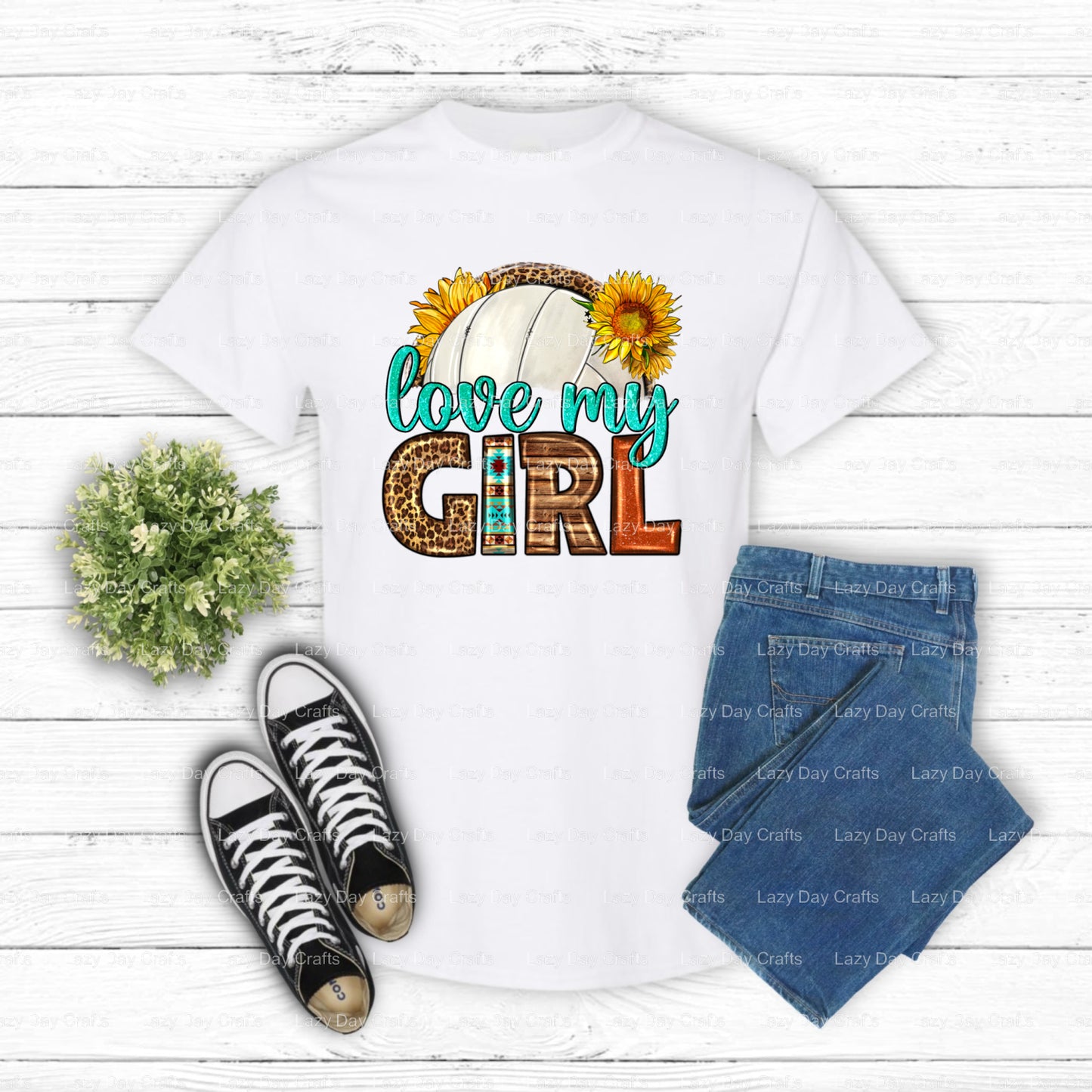 Love My Girl Volleyball – Volleyball DTF Transfer (view 1 of 2) – by Lazy Day Crafts – DTF Transfers – Volleyball, DTF Tra...