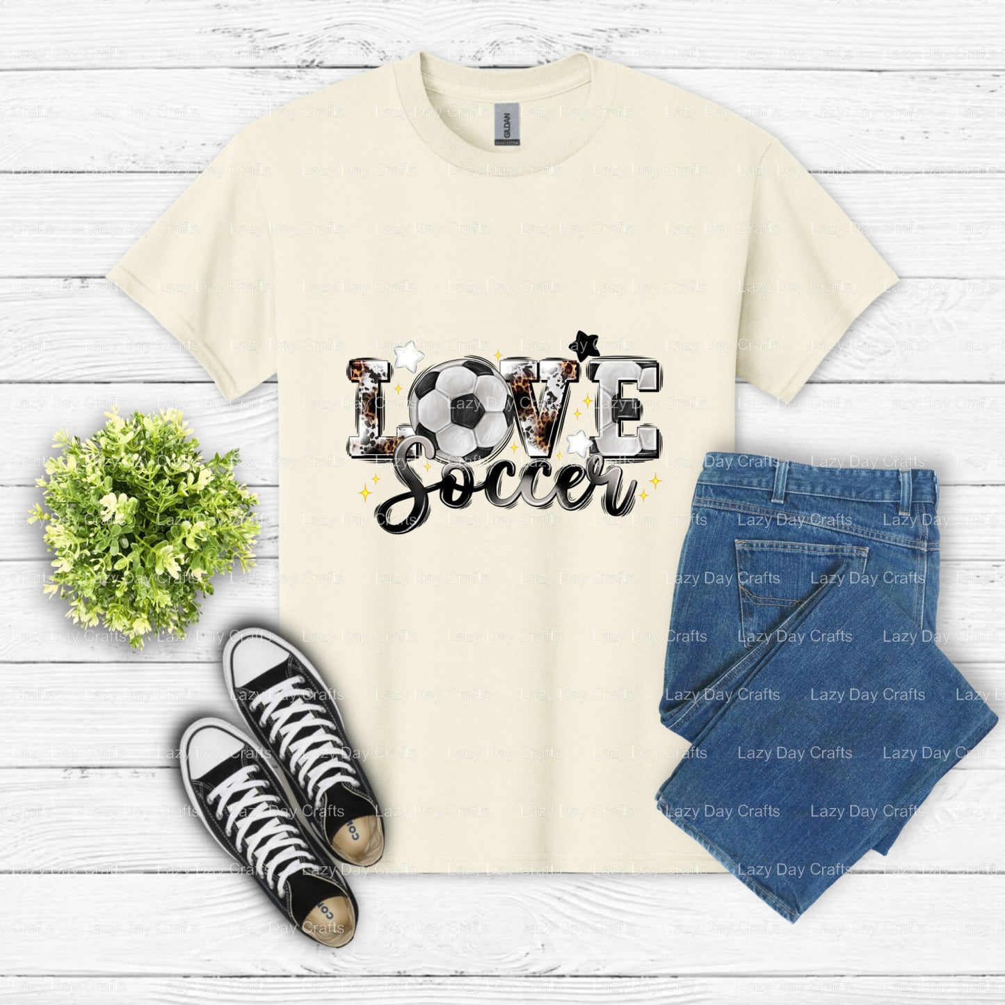 Love Soccer – Soccer DTF Transfer (view 1 of 2) – by Lazy Day Crafts – DTF Transfers – Soccer, DTF Transfers