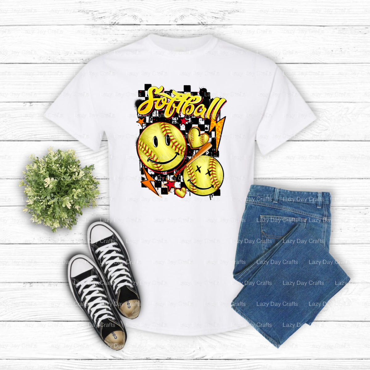 LOVE SOFTBALL – DTF Transfer (view 1 of 2) – by Lazy Day Crafts – DTF Transfers – DTF Transfers, Premade DTF