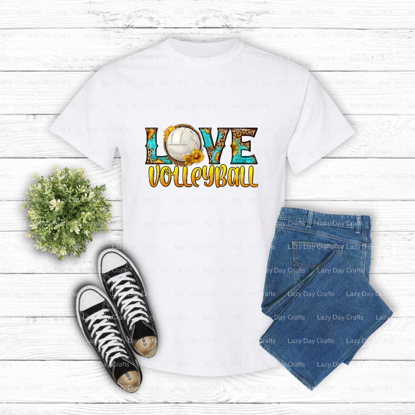 Love Volleyball Heart – Ready to Press DTF Transfer (view 1 of 2) – by Lazy Day Crafts – DTF Transfers – Volleyball, DTF T...