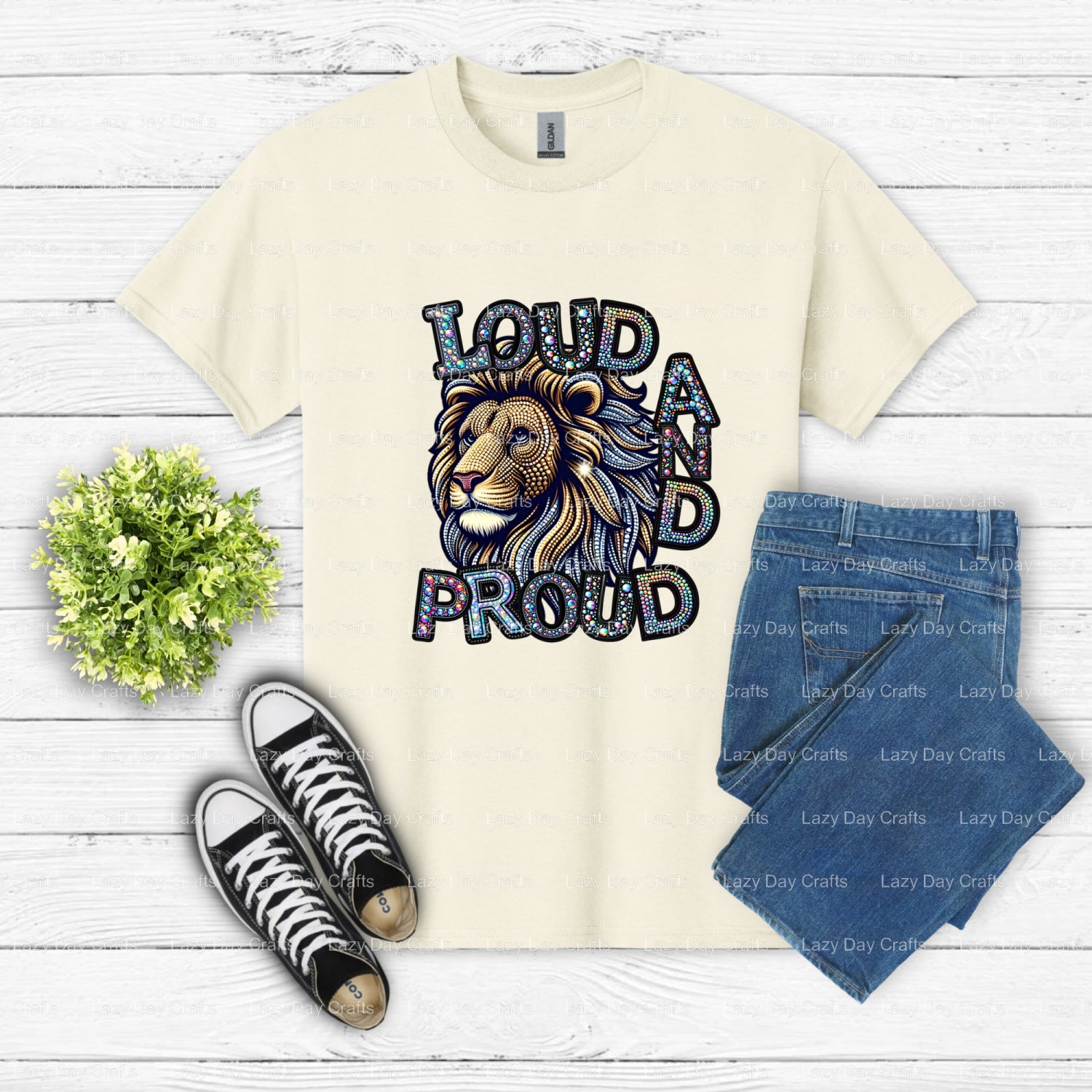 LP LIONS School Mascot – DTF Transfer (view 1 of 2) – by Lazy Day Crafts – DTF Transfers – School Mascot, Apparel Decoration
