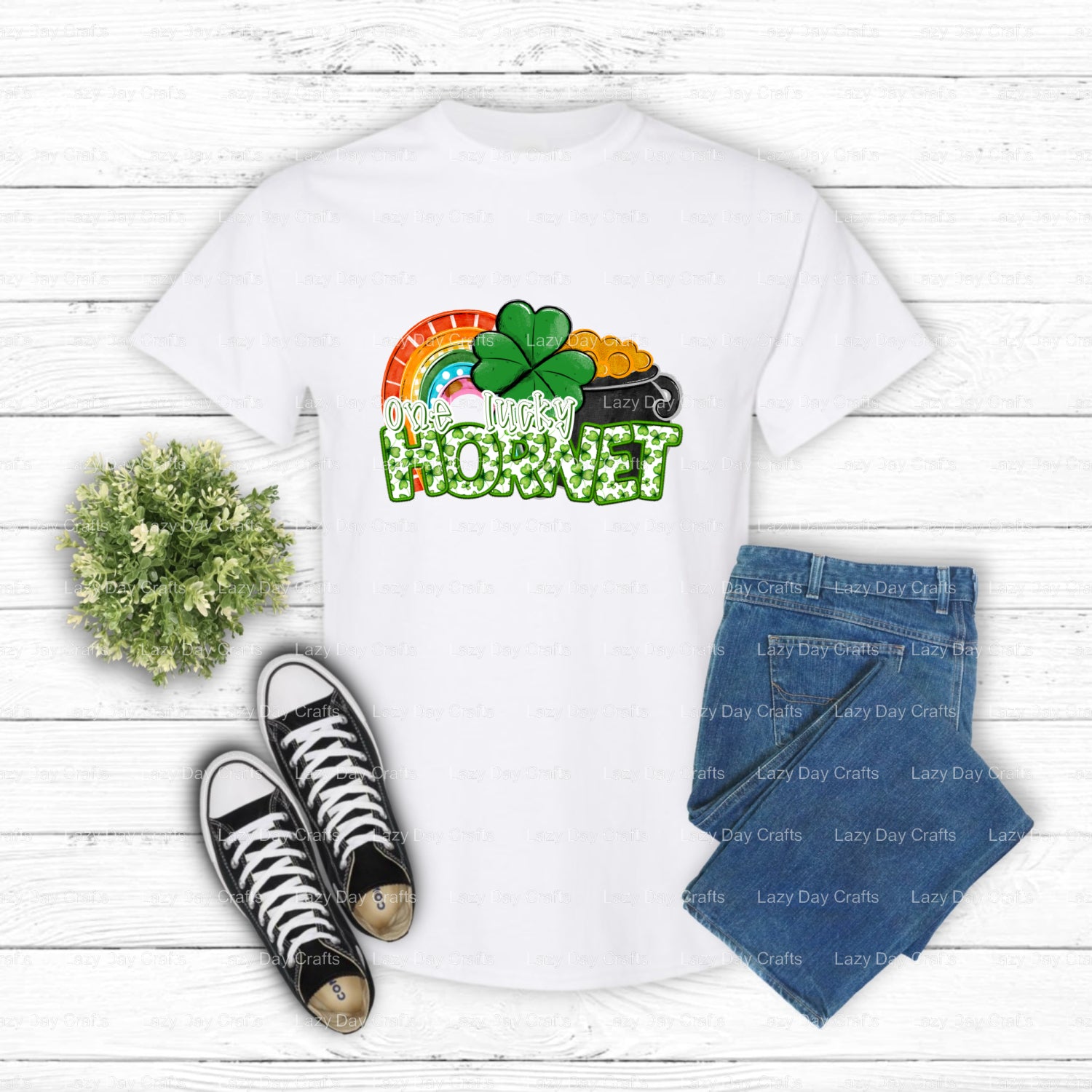 LUCKY HORNET School Mascot – DTF Transfer (view 1 of 2) – by Lazy Day Crafts – DTF Transfers – School Mascot, Ready to Press