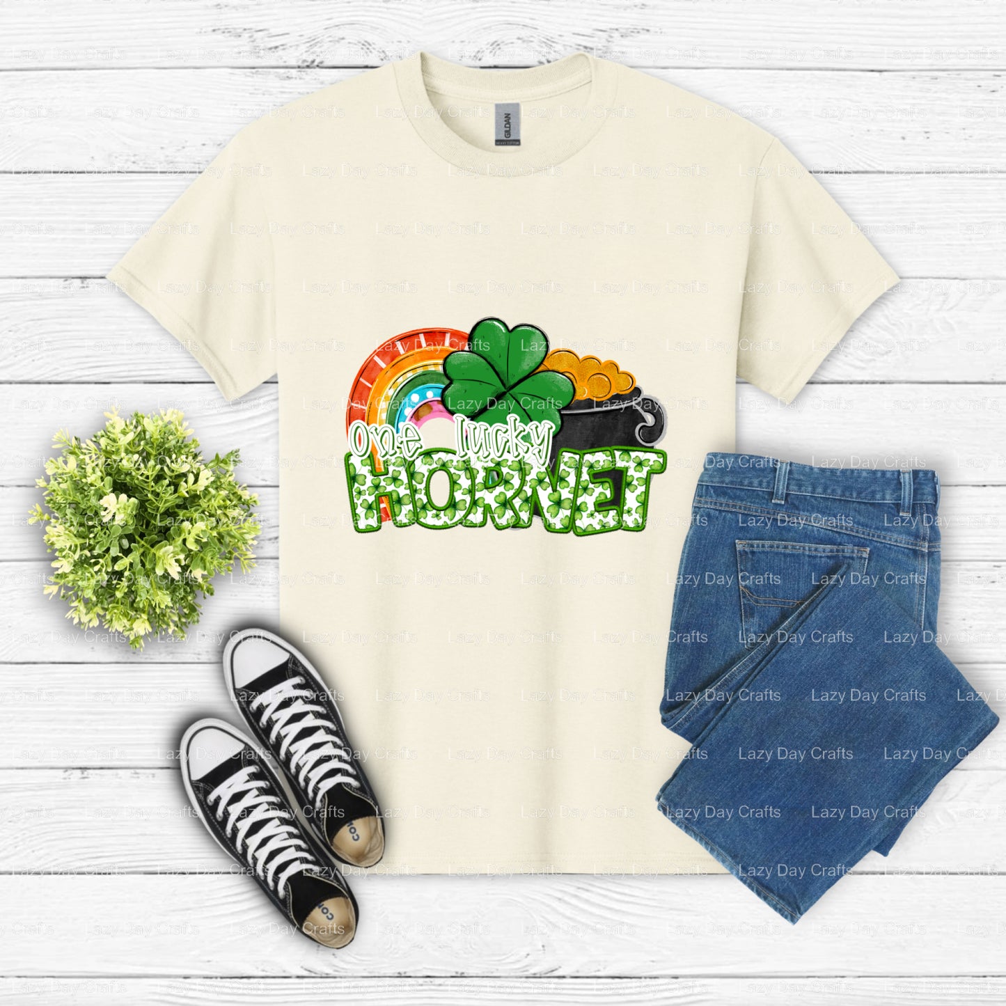 LUCKY HORNET School Mascot – DTF Transfer (view 2 of 2) – by Lazy Day Crafts – DTF Transfers – School Mascot, Ready to Press