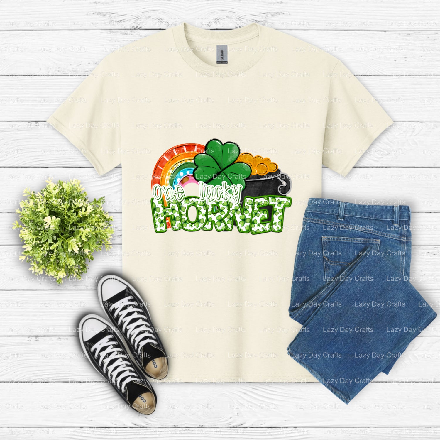 LUCKY HORNET School Mascot – DTF Transfer (view 2 of 2) – by Lazy Day Crafts – DTF Transfers – School Mascot, Ready to Press