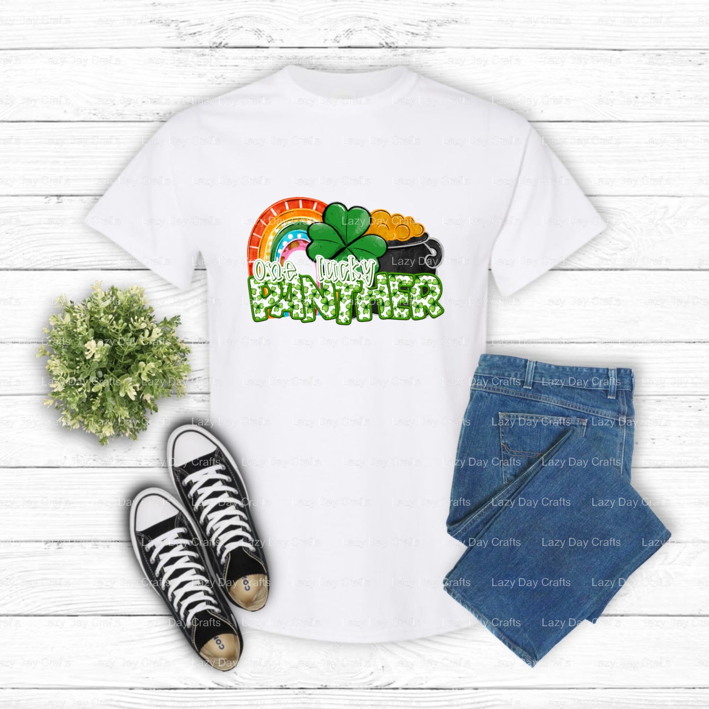 LUCKY PANTHER – School Spirit DTF Transfer (view 2 of 2) – by Lazy Day Crafts – DTF Transfers – School Mascots, Apparel De...