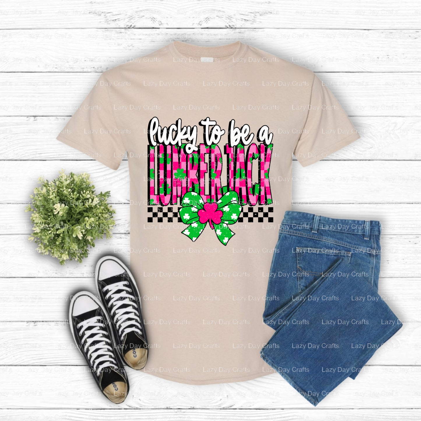 Lucky To Be A Lumberjack – School Spirit DTF Transfer (view 2 of 2) – by Lazy Day Crafts – DTF Transfers – School Mascot,...