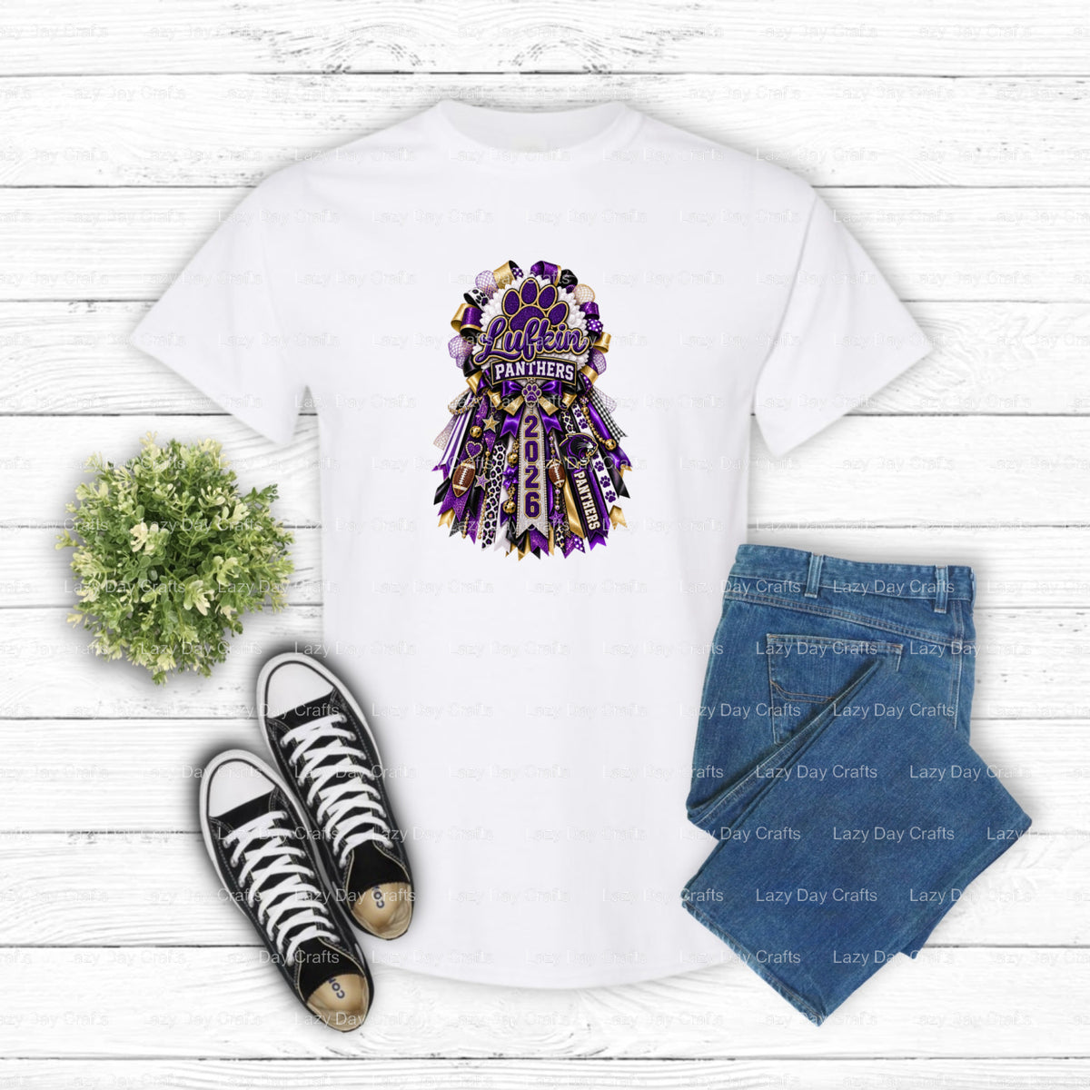 Lufkin Pathers School Mums Homecoming – DTF Transfer (view 2 of 2) – by Lazy Day Crafts – DTF Transfers – DTF Transfers, c...