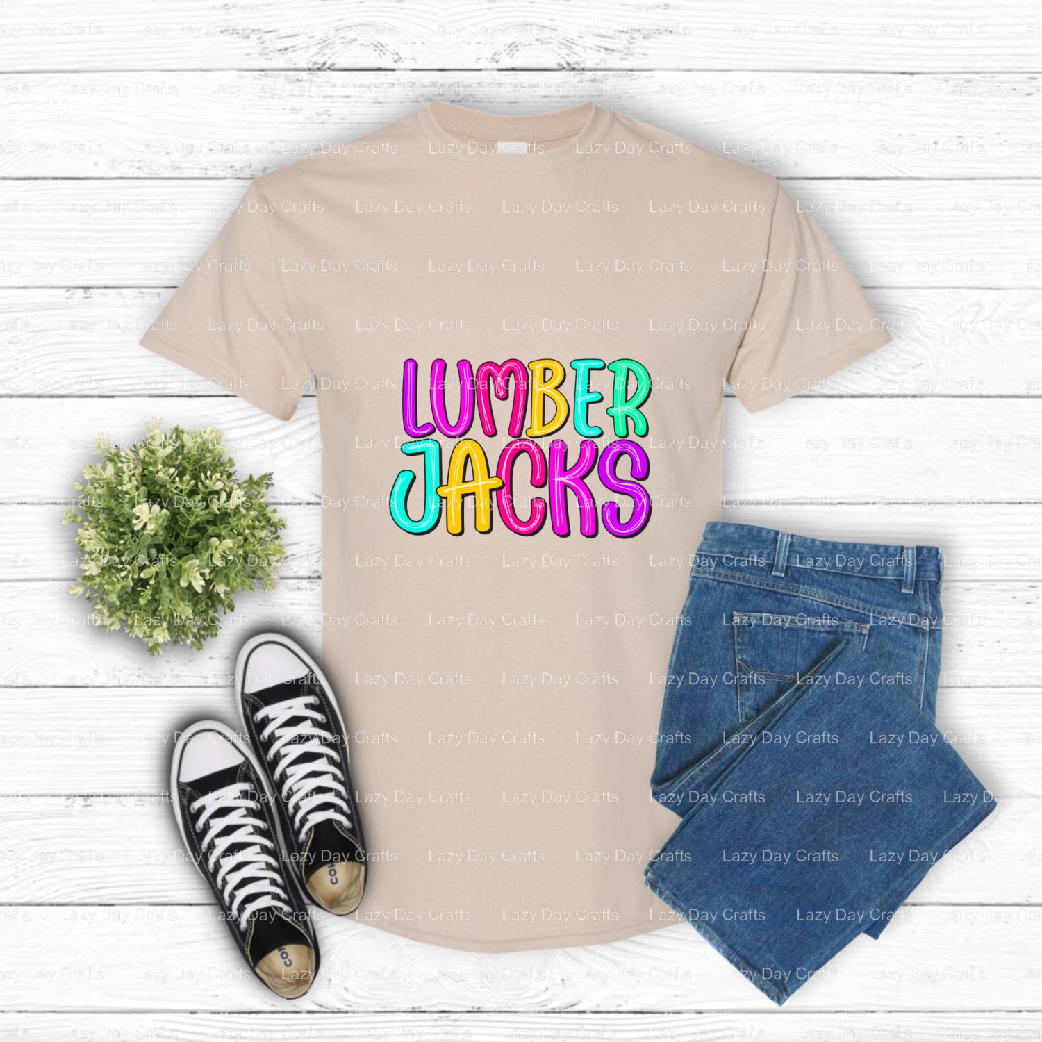 Lumberjack Mascot School Spirit – DTF Transfer (view 2 of 2) – by Lazy Day Crafts – DTF Transfers – School Spirit, DTF Tra...