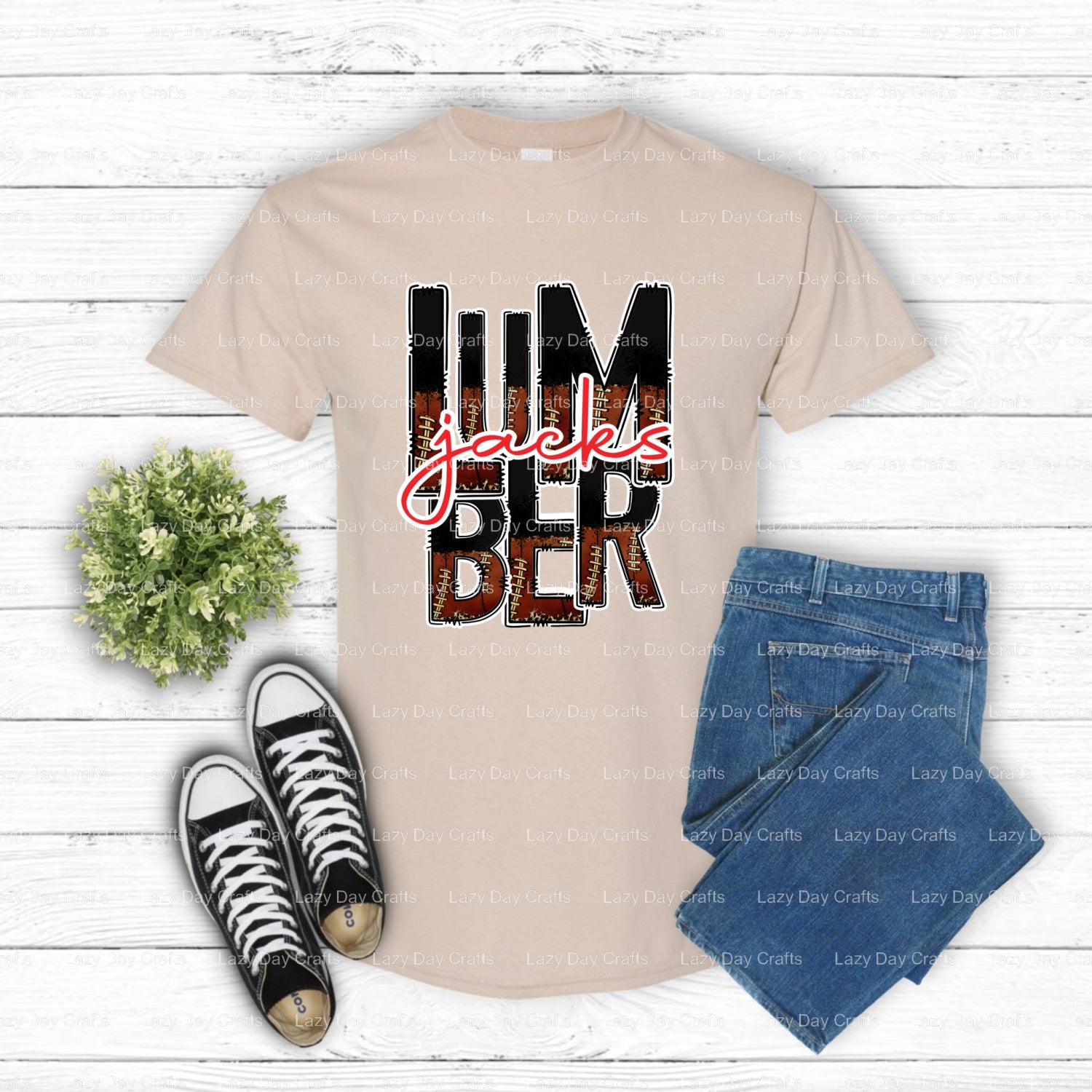 LUMBERJACKS Football Mascot – School Spirit DTF Transfer (view 2 of 2) – by Lazy Day Crafts – DTF Transfers – School Spiri...