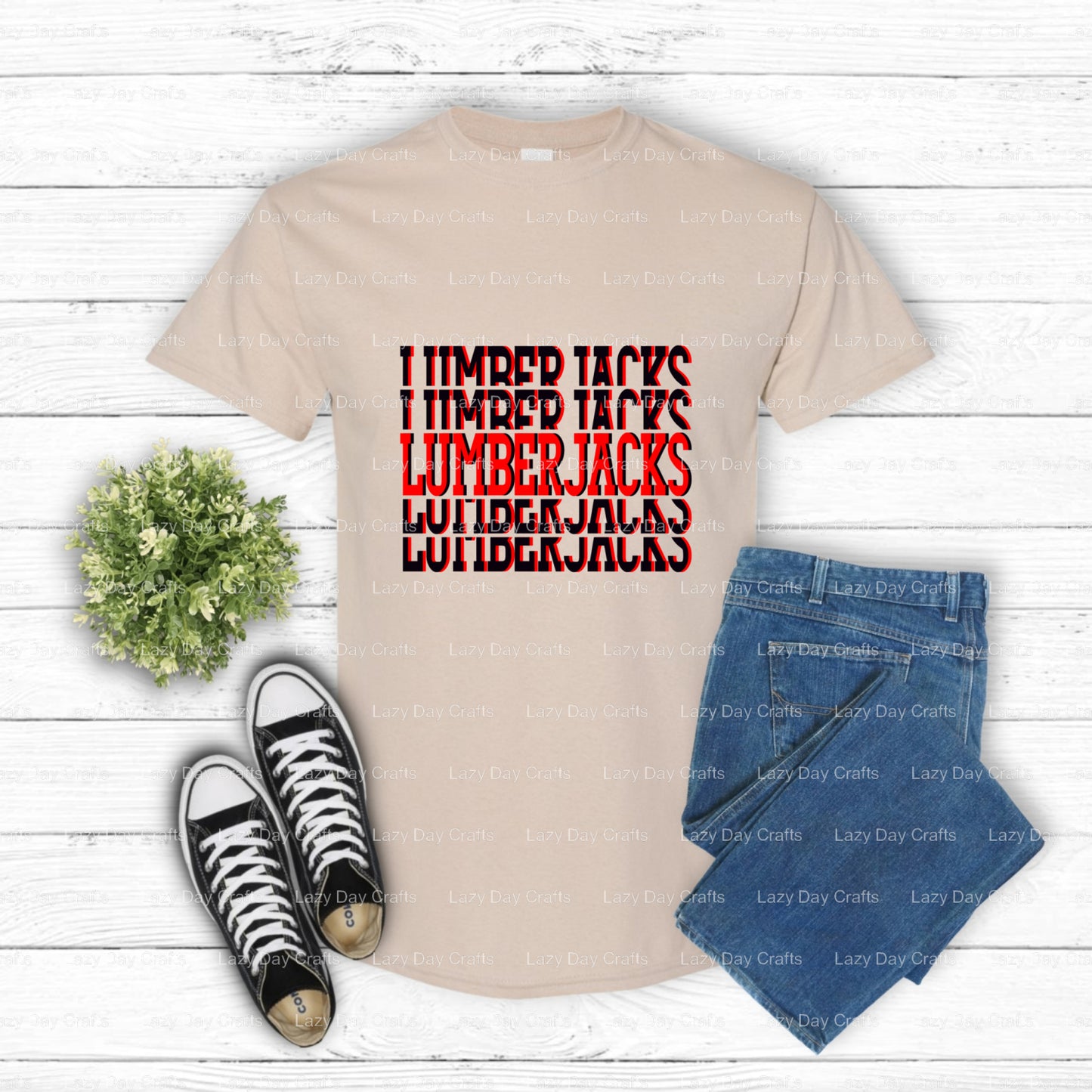 LUMBERJACKS Mascot Axe – School Spirit DTF Transfer (view 1 of 2) – by Lazy Day Crafts – DTF Transfers – School Mascot, DT...