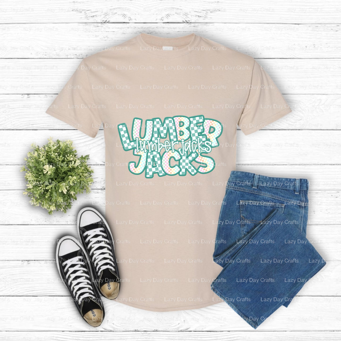 LUMBERJACKS School Mascot – Spirit Wear DTF Transfer (view 1 of 2) – by Lazy Day Crafts – DTF Transfers – School Spirit, D...