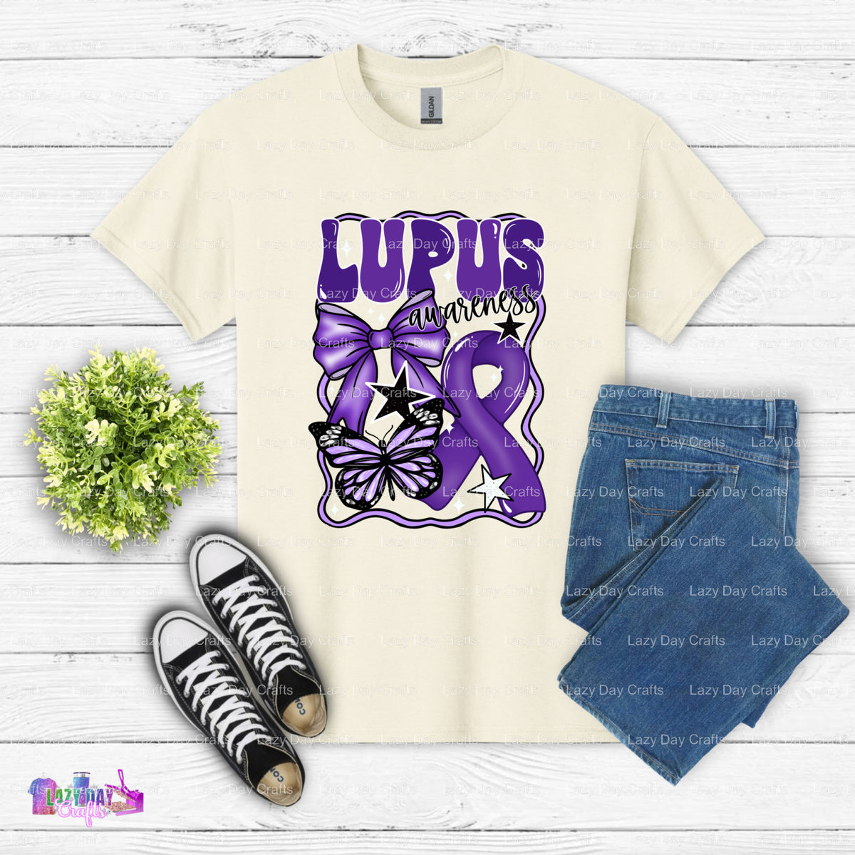 LUPUS WARRIOR – Lupus Awareness DTF Transfer (view 2 of 2) – by Lazy Day Crafts – DTF Transfers – DTF Transfers, Premade DTF