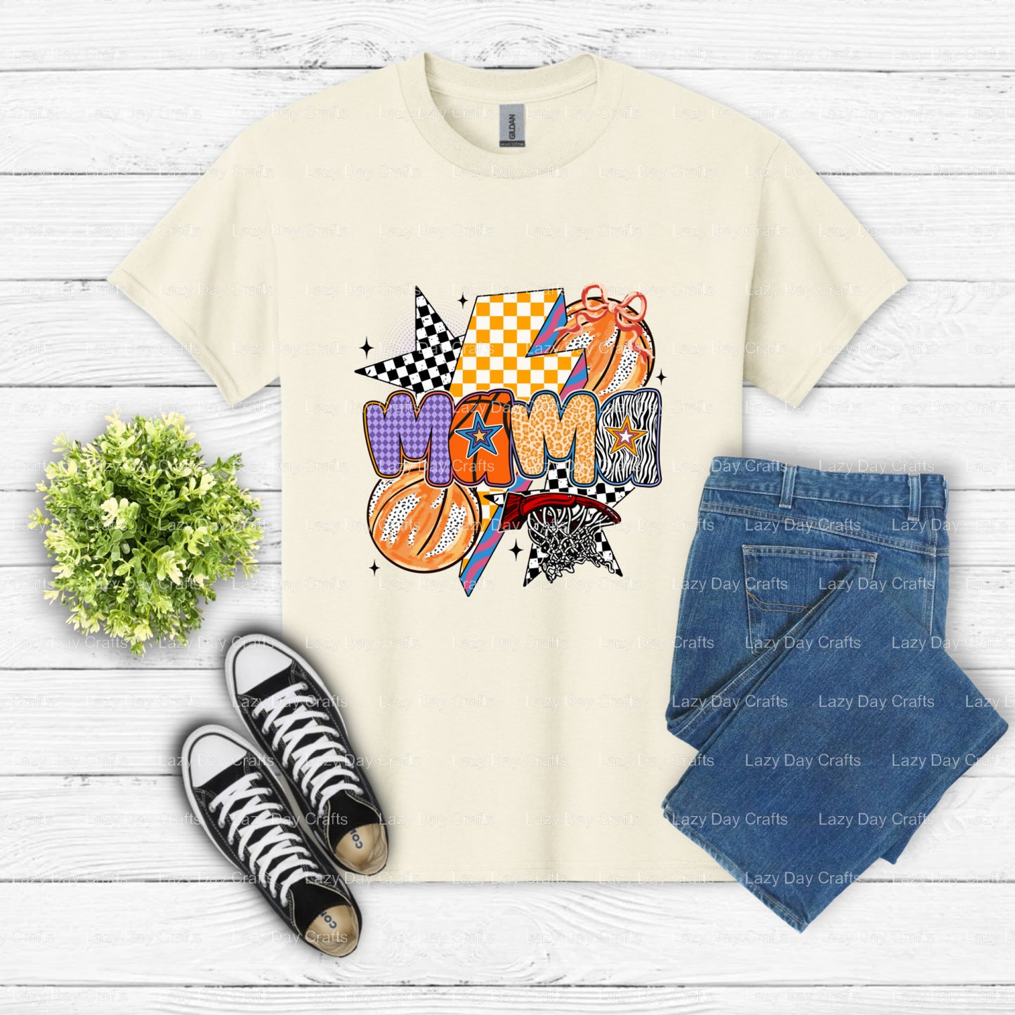 MAMA BASKETBALL – Basketball DTF Transfer (view 2 of 2) – by Lazy Day Crafts – DTF Transfers – Basketball, DTF Transfers