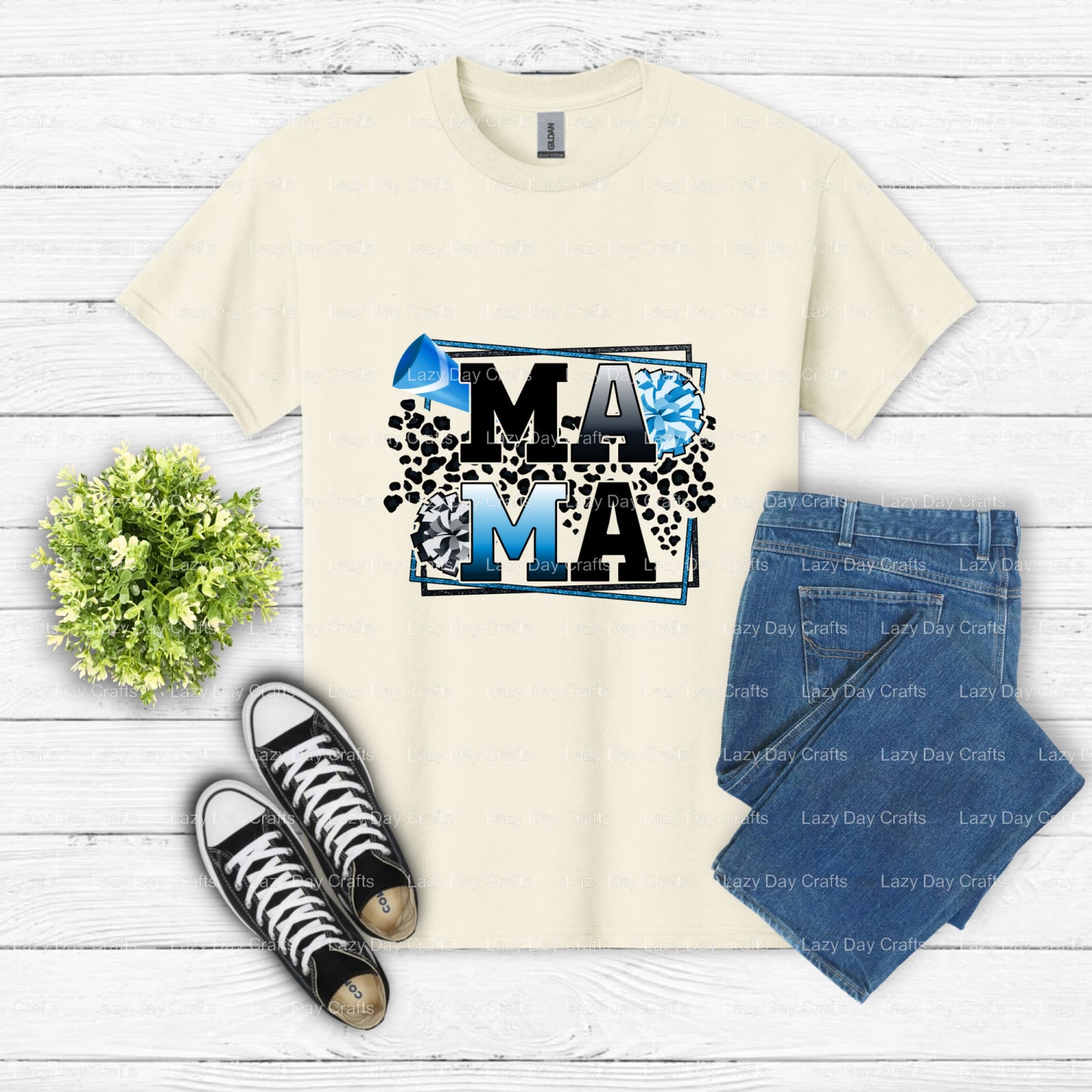 MAMA CHEER PANTHERS – Cheer DTF Transfer (view 2 of 2) – by Lazy Day Crafts – DTF Transfers – DTF Transfers, Custom Apparel