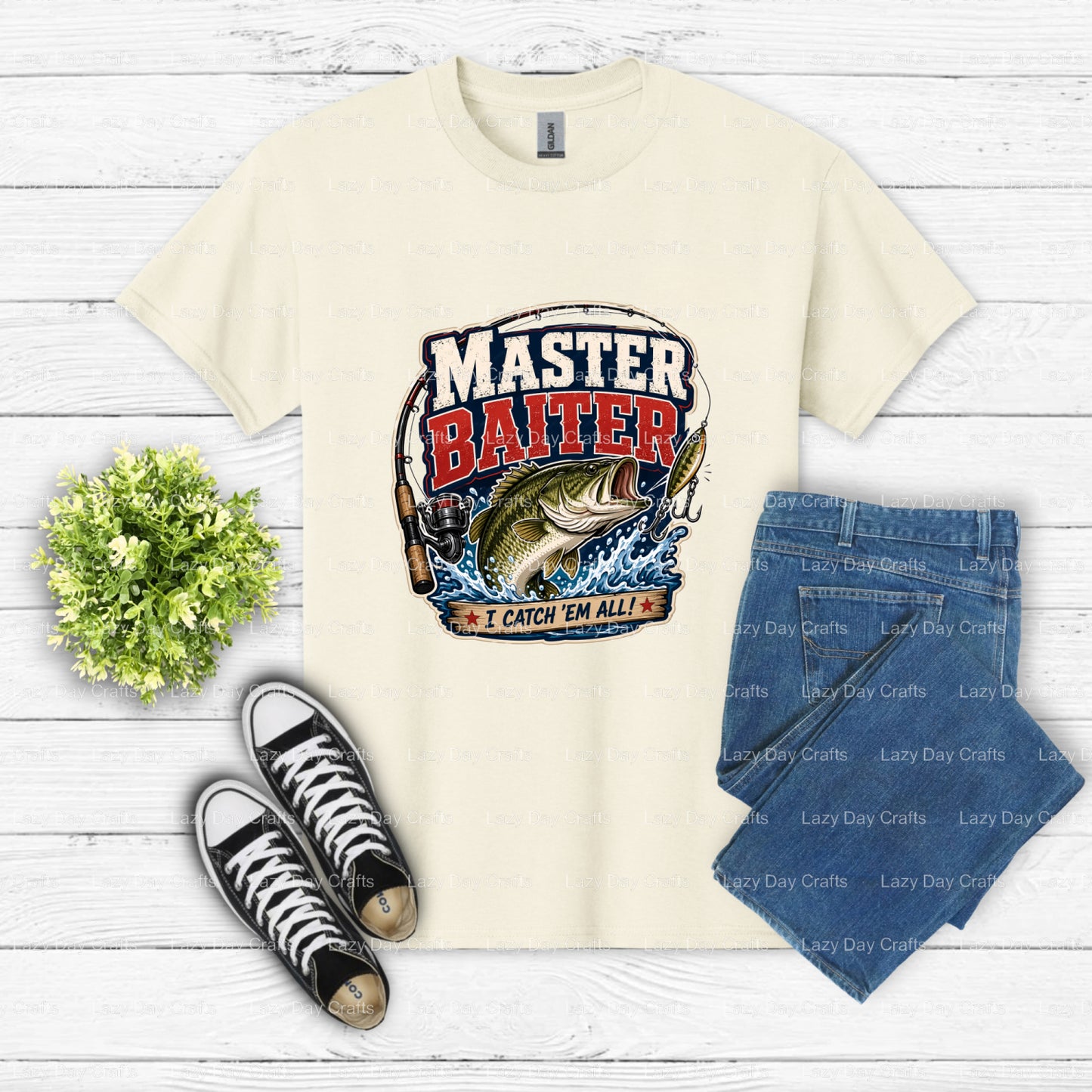 MASTER BAITER HUMOROUS FISHING – Fishing DTF Transfer (view 2 of 2) – by Lazy Day Crafts – DTF Transfers – DTF Transfers,...