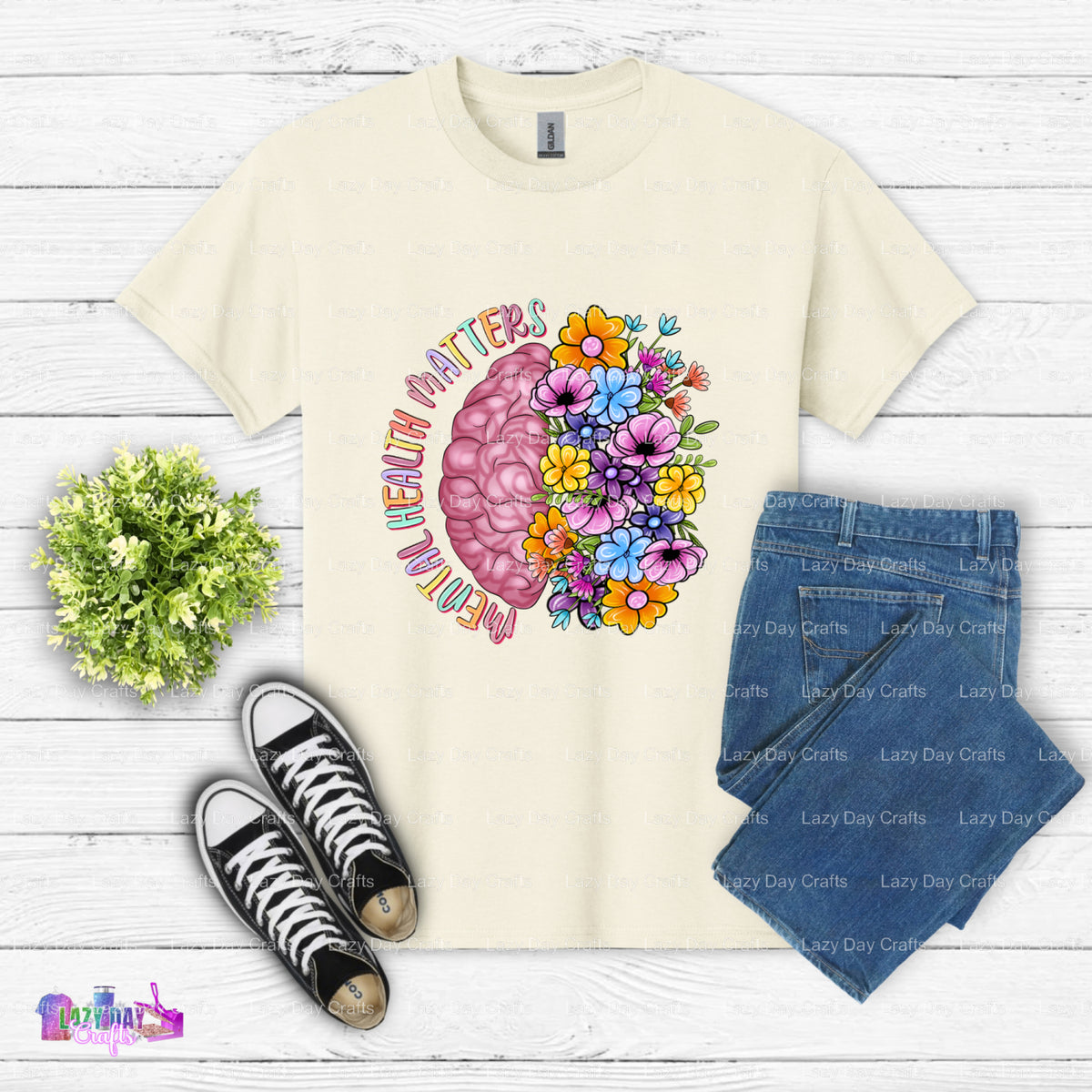 Mental Health Matters – Mental Health DTF Transfer (view 2 of 2) – by Lazy Day Crafts – DTF Transfers – Mental Health, DTF...