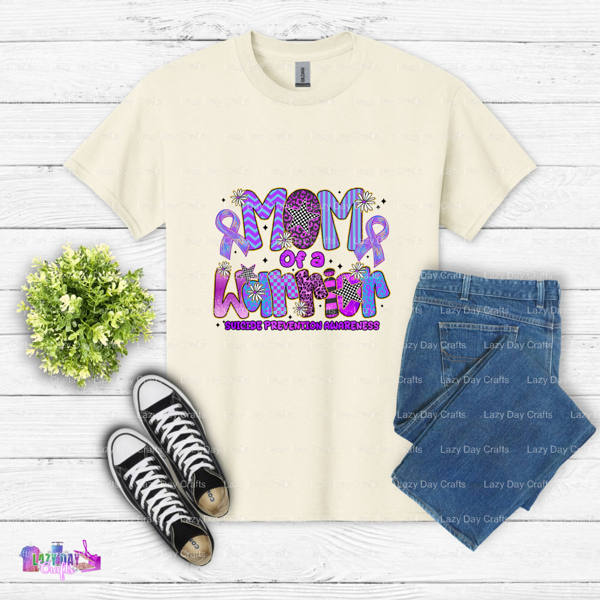 Mom Of a Warrior Suicide Prevention Awareness – Suicide Awareness DTF Transfer (view 2 of 2) – by Lazy Day Crafts – DTF Tr...