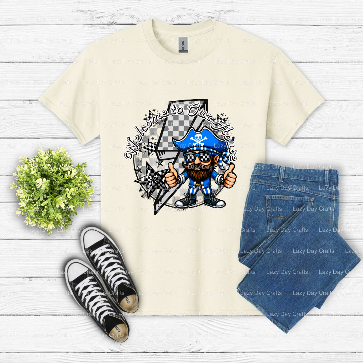 Moonlit Pirate Ship – Pirates DTF Transfer (view 1 of 2) – by Lazy Day Crafts – DTF Transfers – Lazy Day Crafts, Apparel C...