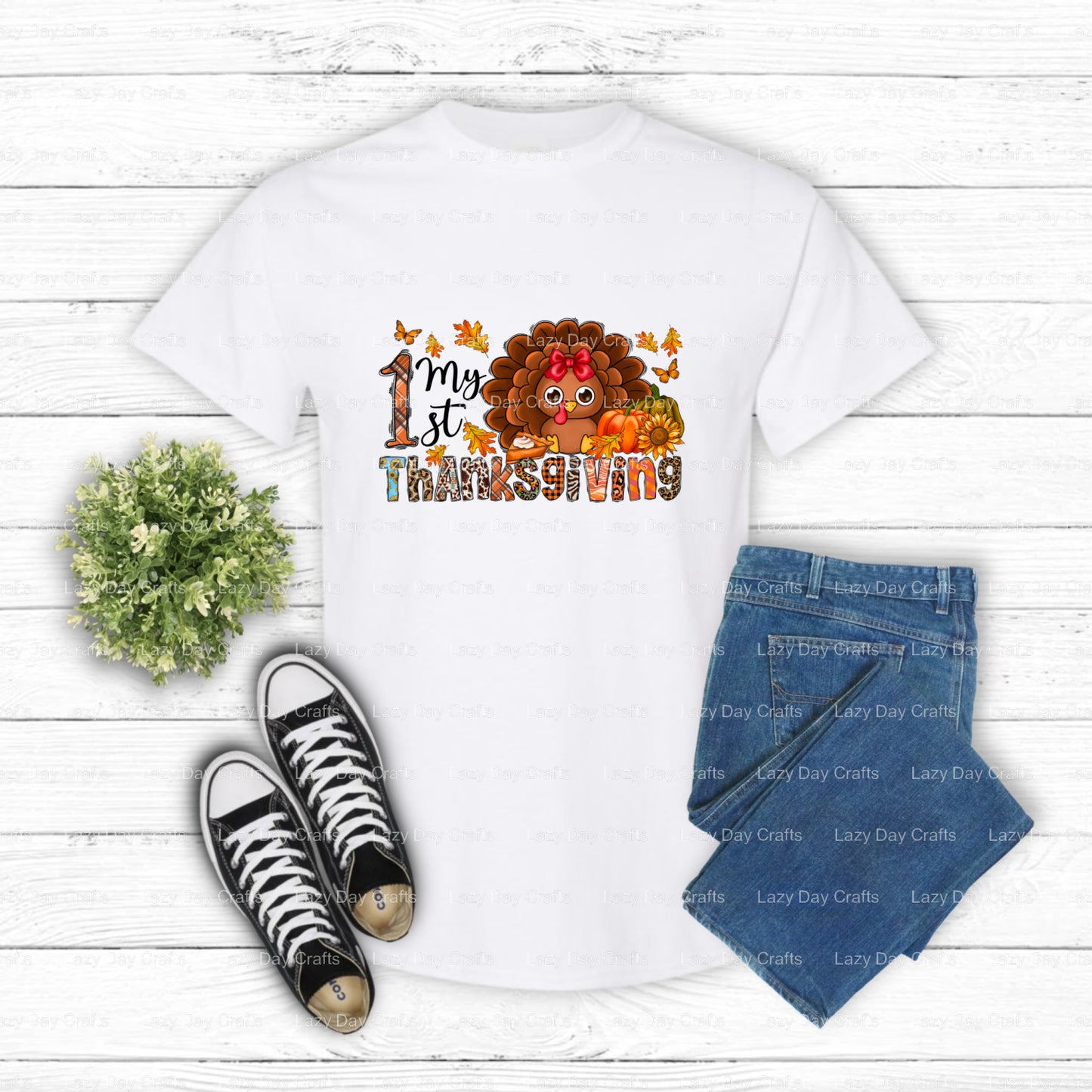 My 1st Thanksgiving – Thanksgiving DTF Transfer (view 1 of 2) – by Lazy Day Crafts – DTF Transfers – DTF Transfers, custom...