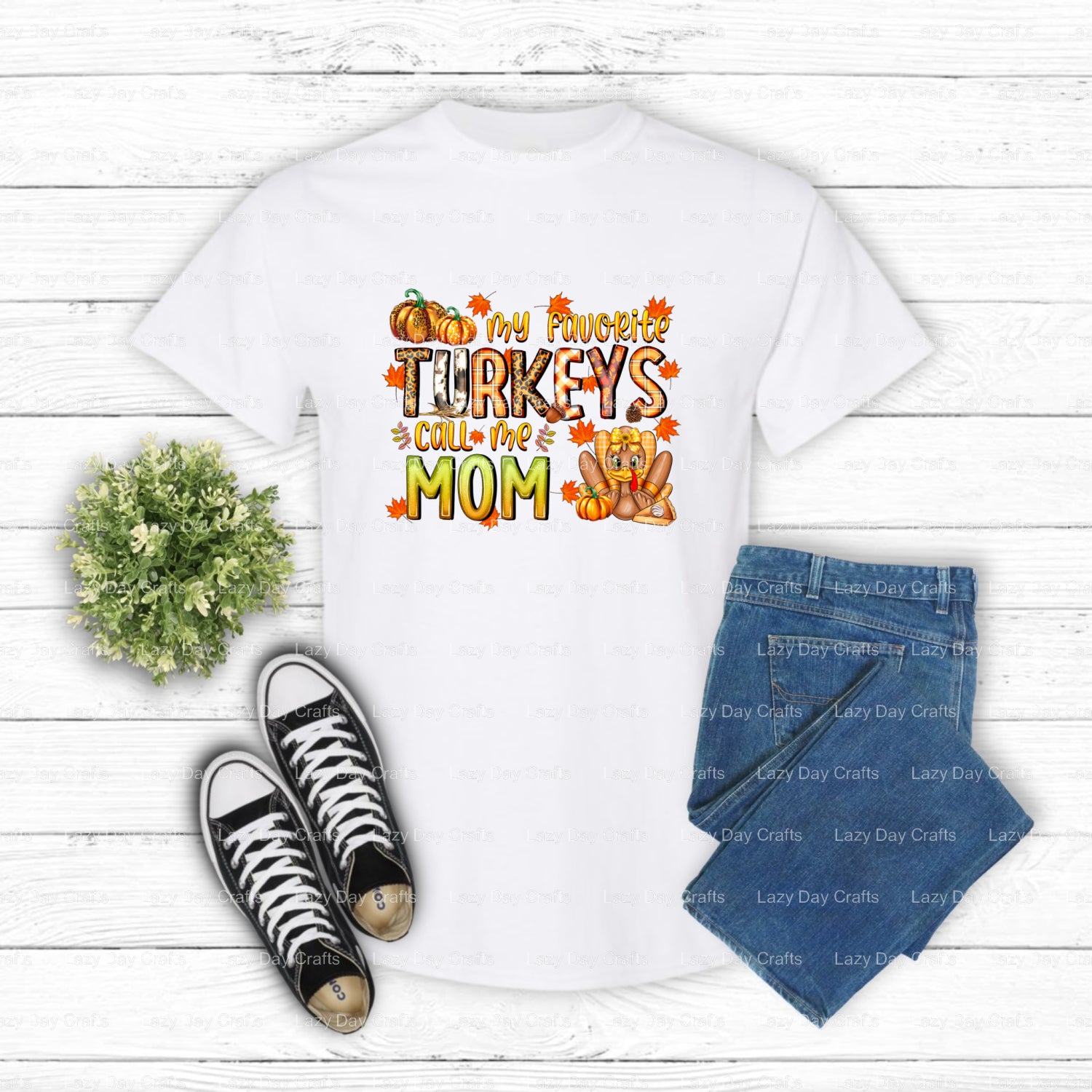 My Favorite Turkeys Call Me Mom – DTF Transfer (view 1 of 2) – by Lazy Day Crafts – DTF Transfers – DTF Transfers, custom...