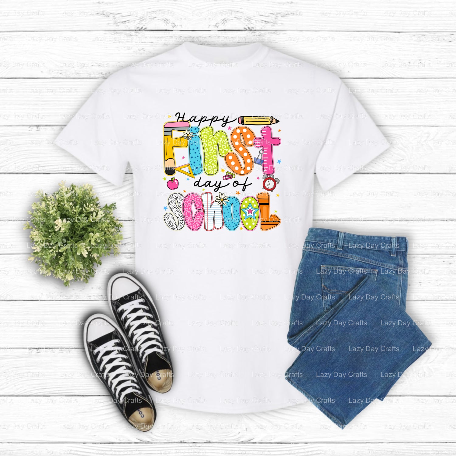 My First Day of School – DTF Transfer (view 1 of 2) – by Lazy Day Crafts – DTF Transfers – DTF Transfers, apparel