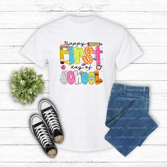 My First Day of School – DTF Transfer (view 1 of 2) – by Lazy Day Crafts – DTF Transfers – DTF Transfers, apparel